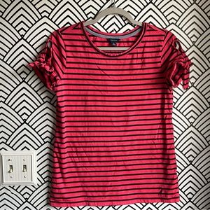 Nautica t-shirt navy red striped nautical size small preppy
